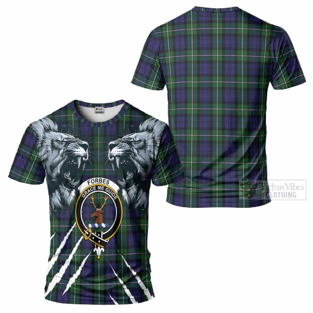 Forbes Tartan Crest T-Shirt Ferocious Lion Style