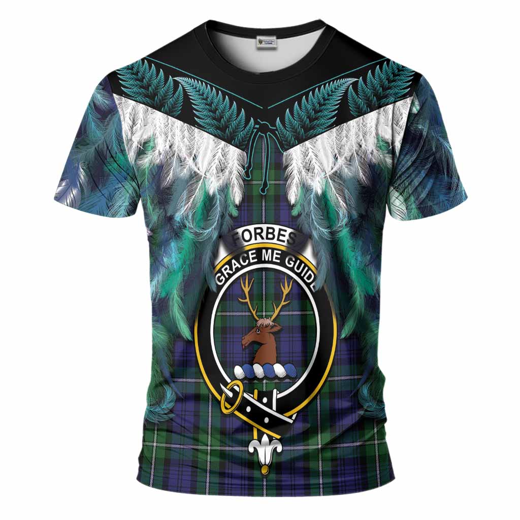 Forbes Tartan Crest T-Shirt New Zealand Maori Korowai Cloak