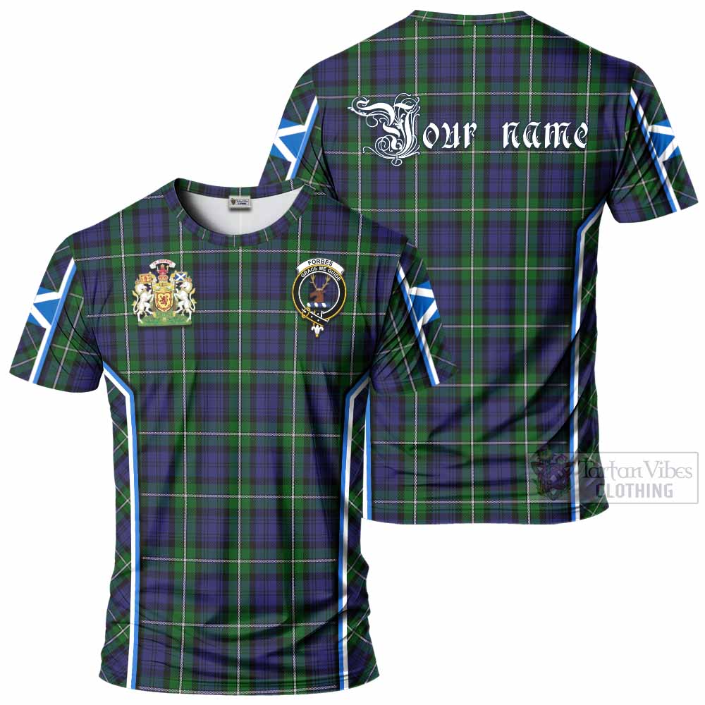 Forbes Tartan Crest T-shirt Scotland Coat of Arm Flag Style - Tartan Vibes Clothing