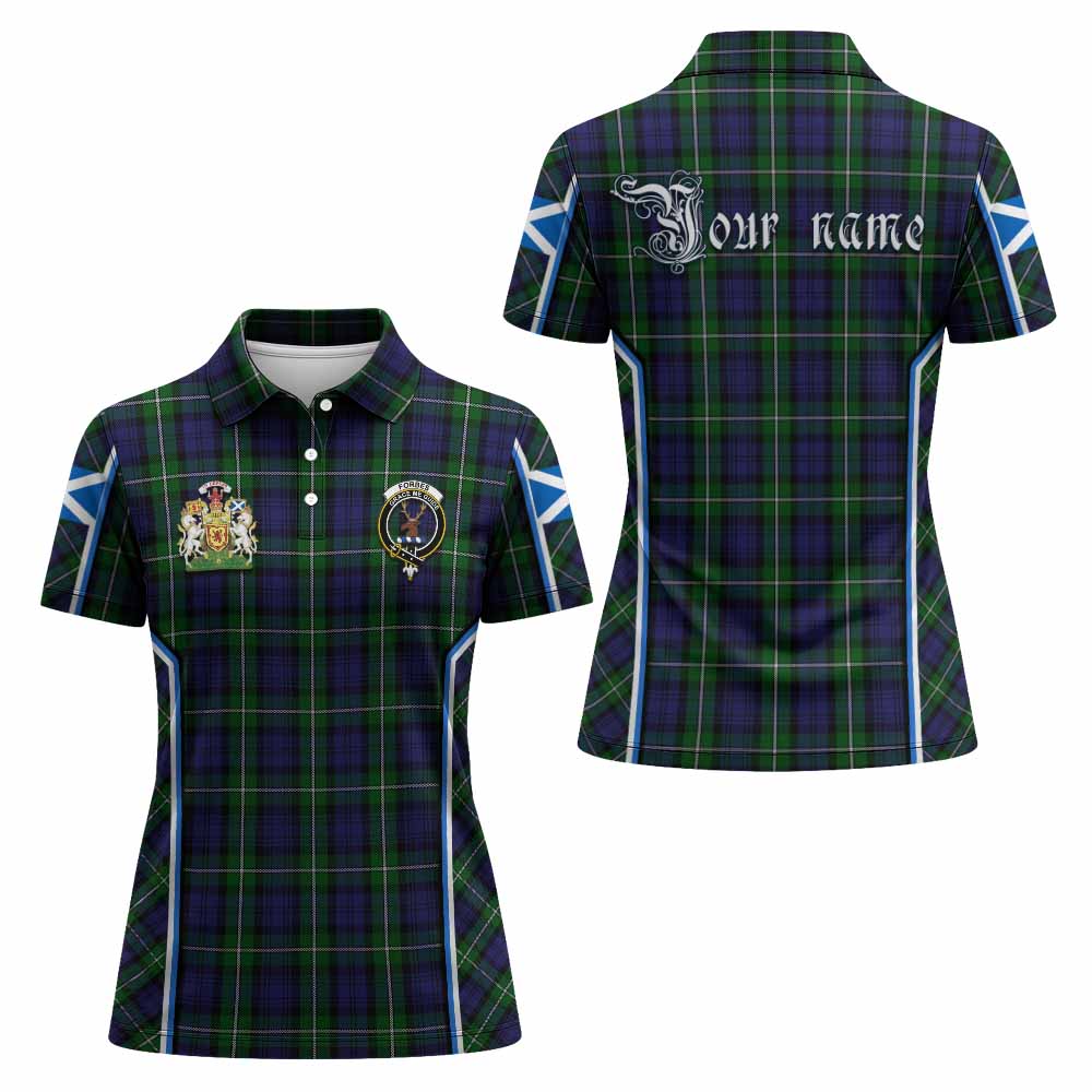 Forbes Tartan Crest Women's Polo Shirt Scotland Coat of Arm Flag Style - Tartan Vibes Clothing