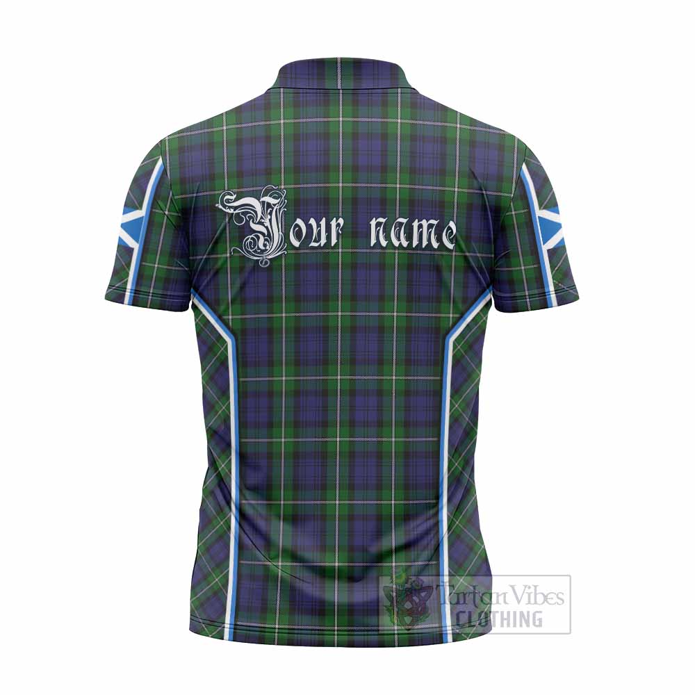 Forbes Tartan Crest Zipper Polo Shirt Scotland Coat of Arm Flag Style - Tartan Vibes Clothing