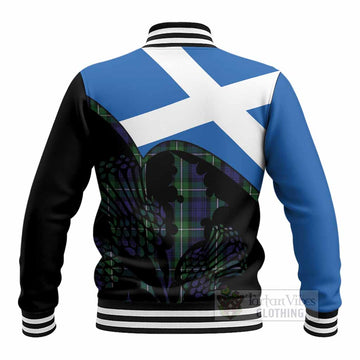 Forbes Tartan Family Crest Baseball Jacket Scotland Thistle Floral Flag Style