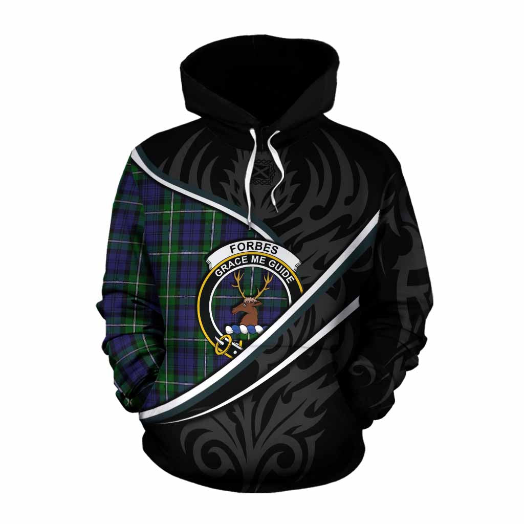 Forbes Tartan Family Crest Cotton Hoodie Celtic Scottish Thistle Floral - Tartan Vibes Clothing
