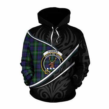 Forbes Tartan Family Crest Cotton Hoodie Celtic Scottish Thistle Floral