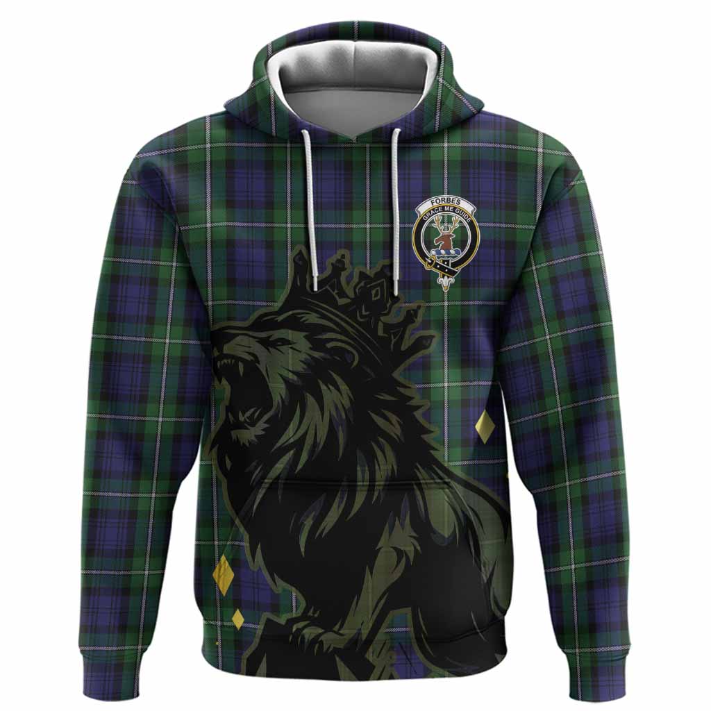 Forbes Tartan Family Crest Hoodie Crowned Lion Roaring