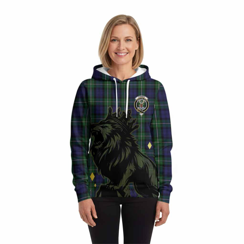 Forbes Tartan Family Crest Hoodie Crowned Lion Roaring