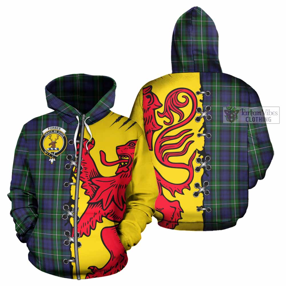 Forbes Tartan Family Crest Hoodie Lion Rampant Honor - Tartan Vibes Clothing