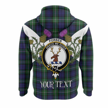 Forbes Tartan Family Crest Hoodie Scottish Burns Night Thistle Floral