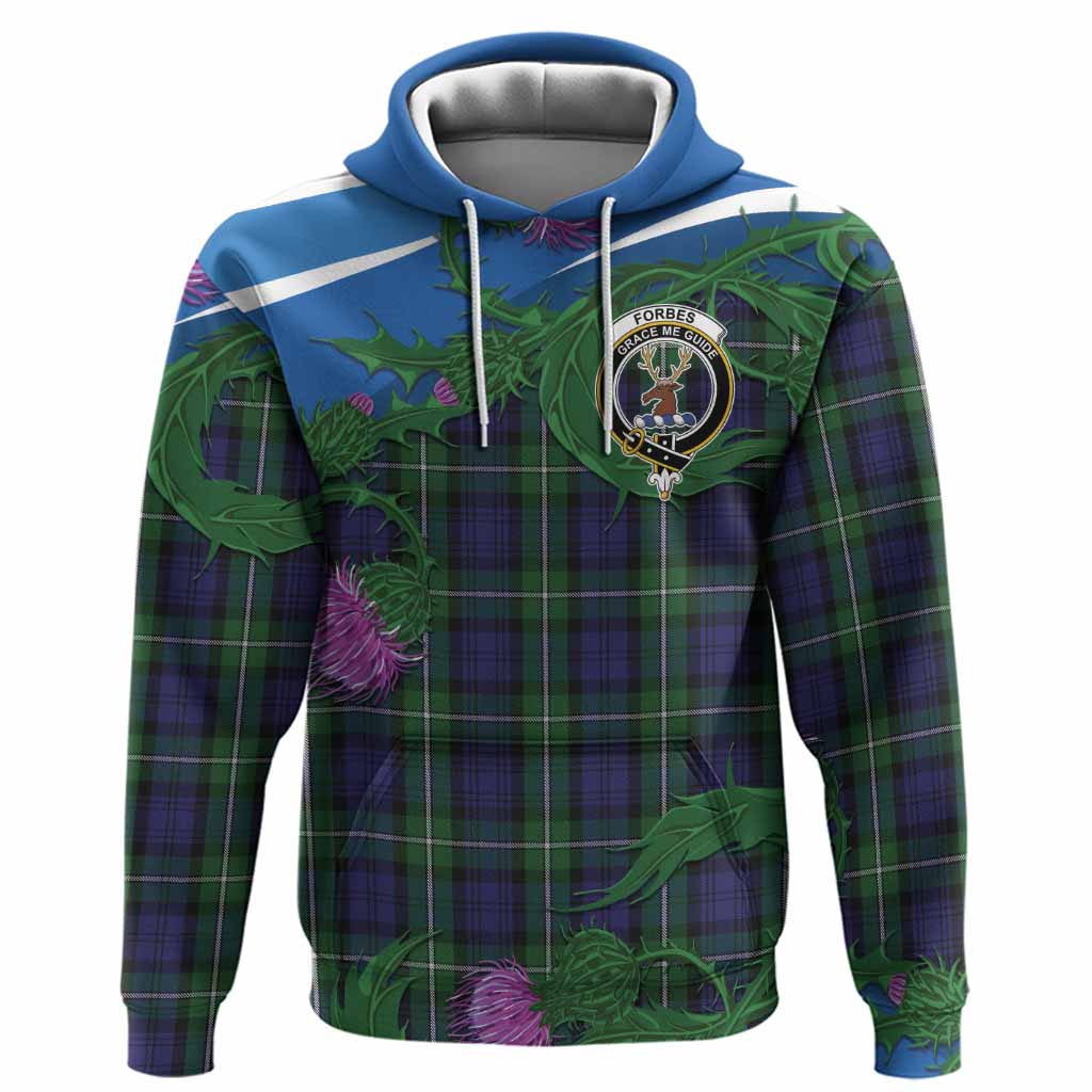 Forbes Tartan Family Crest Hoodie Thistle in Minimalism