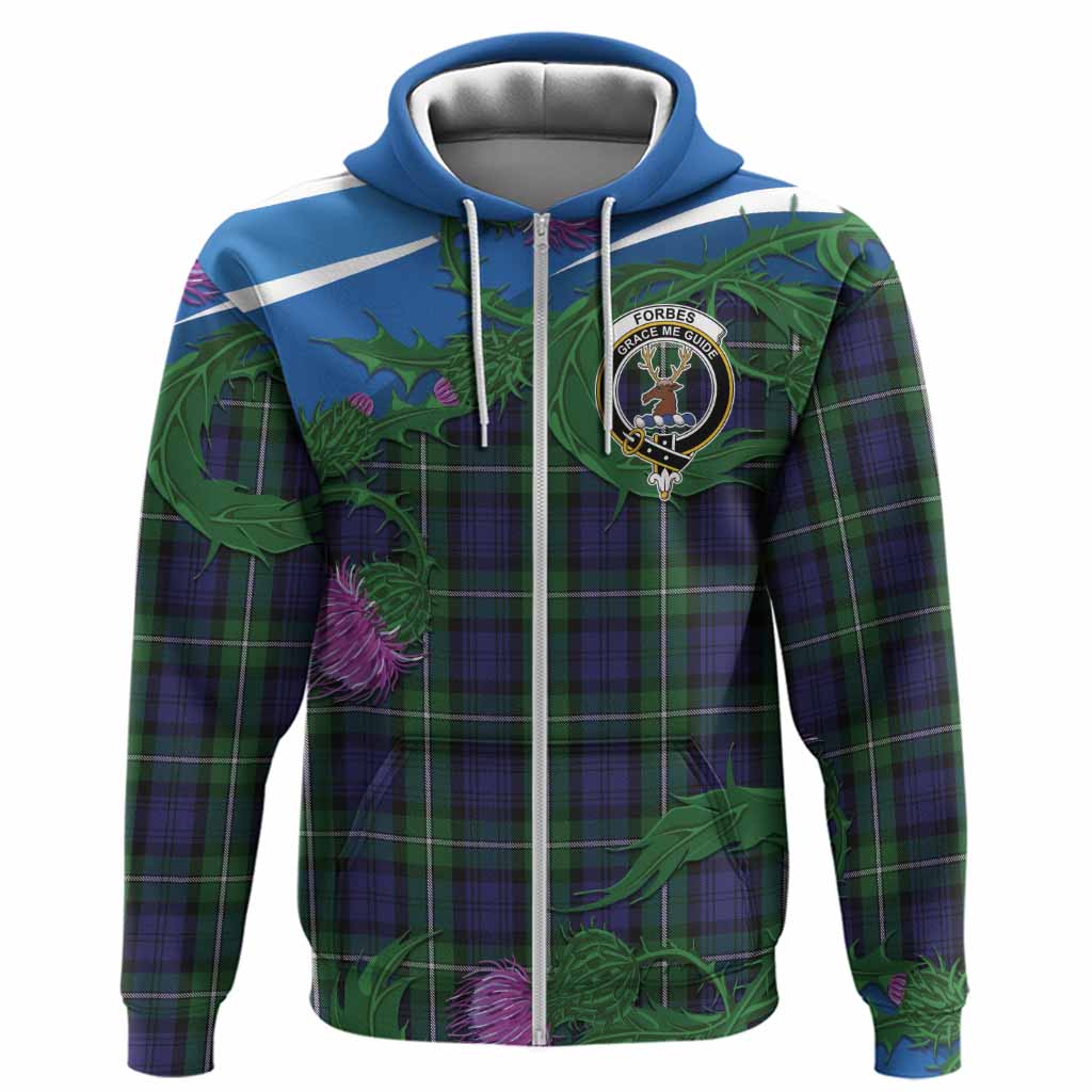 Forbes Tartan Family Crest Hoodie Thistle in Minimalism