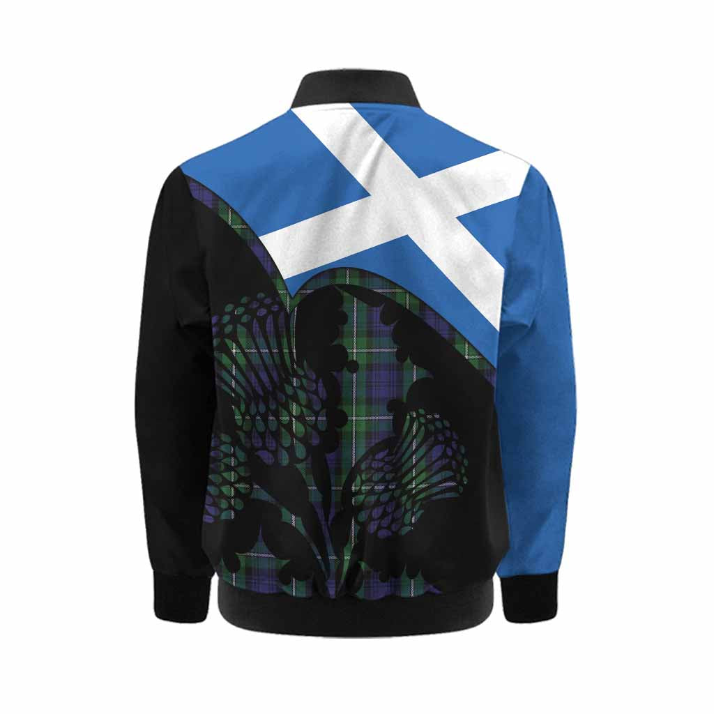 Forbes Tartan Family Crest Kid Bomber Jacket Scotland Thistle Floral Flag Style