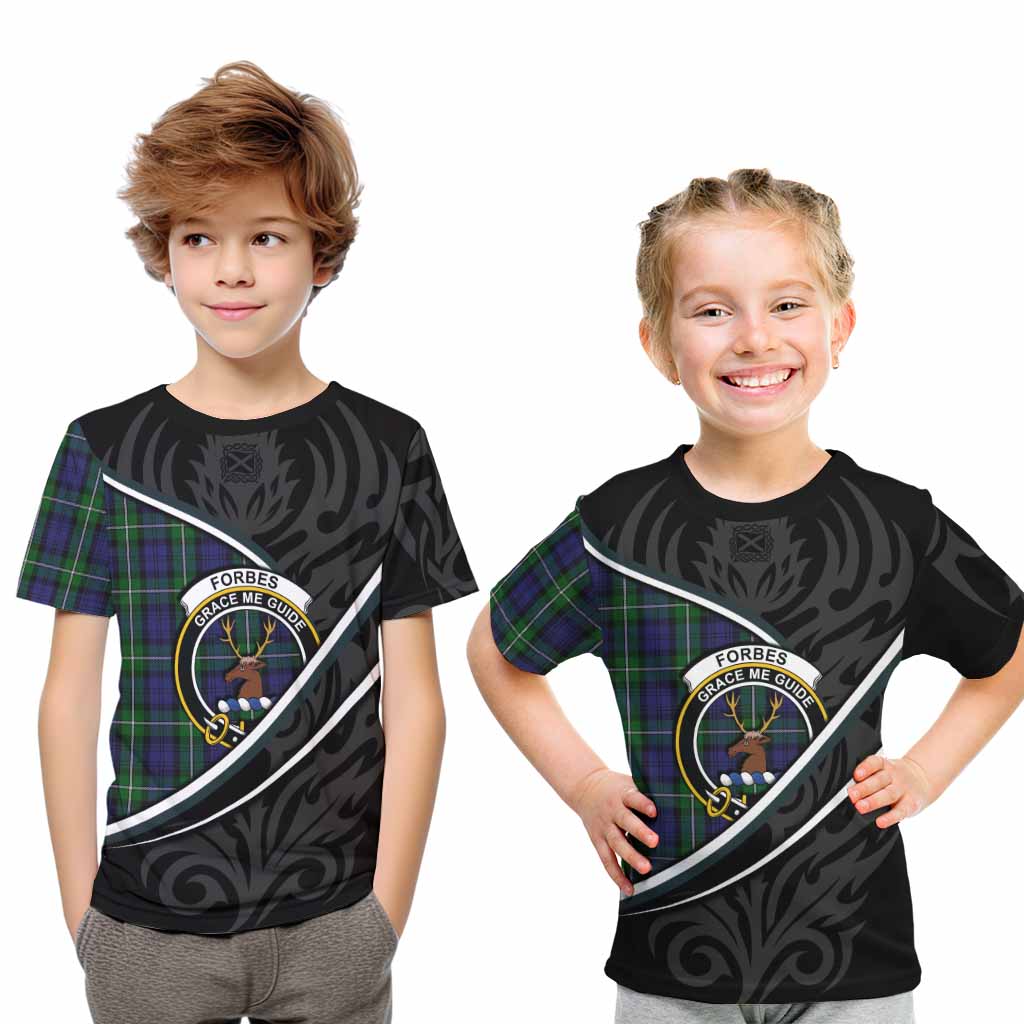 Forbes Tartan Family Crest Kid T-shirt Celtic Scottish Thistle Floral - Tartan Vibes Clothing