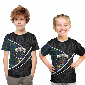 Forbes Tartan Family Crest Kid T-shirt Celtic Scottish Thistle Floral