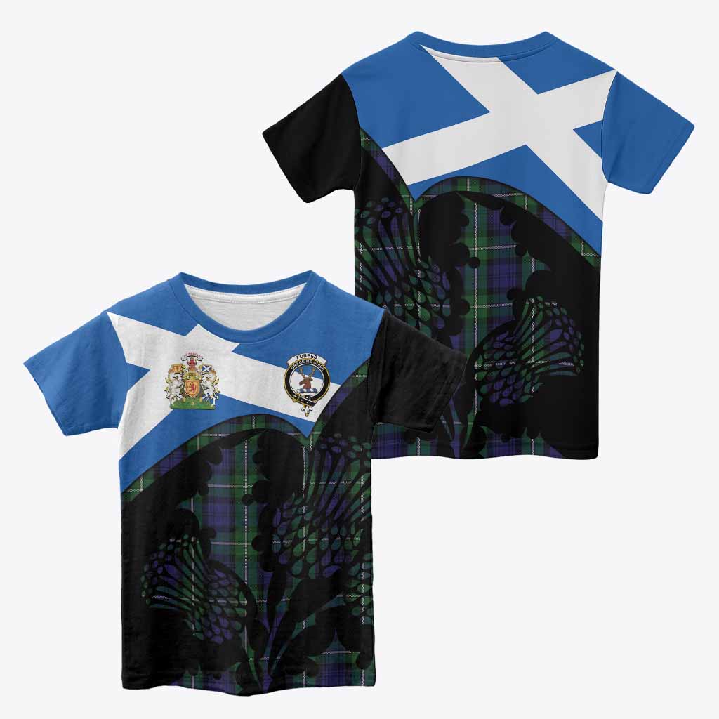 Forbes Tartan Family Crest Kid T-shirt Scotland Thistle Floral Flag Style