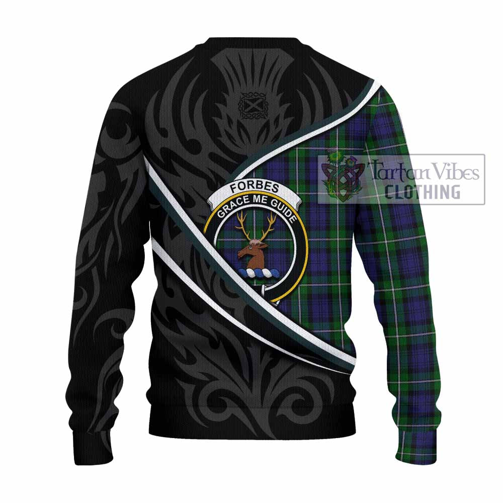 Forbes Tartan Family Crest Knitted Sweater Celtic Scottish Thistle Floral - Tartan Vibes Clothing