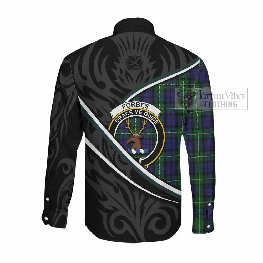 Forbes Tartan Family Crest Long Sleeve Button Shirts Celtic Scottish Thistle Floral - Tartan Vibes Clothing
