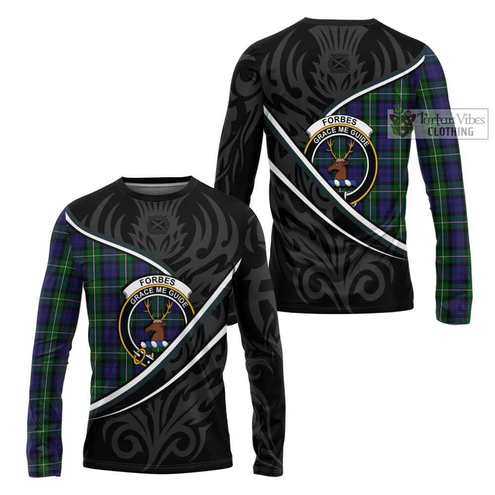 Forbes Tartan Family Crest Long Sleeve T-Shirt Celtic Scottish Thistle Floral - Tartan Vibes Clothing