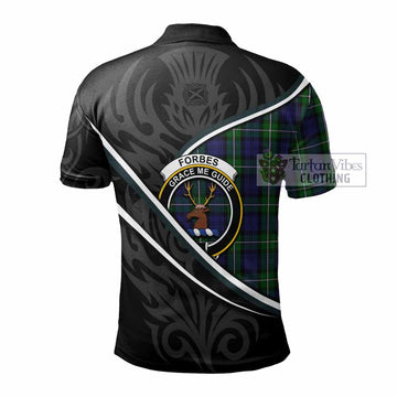Forbes Tartan Family Crest Polo Shirt Celtic Scottish Thistle Floral