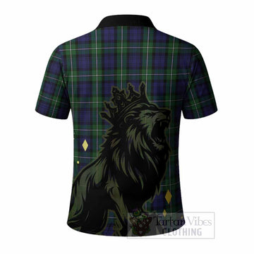 Forbes Tartan Family Crest Polo Shirt Crowned Lion Roaring
