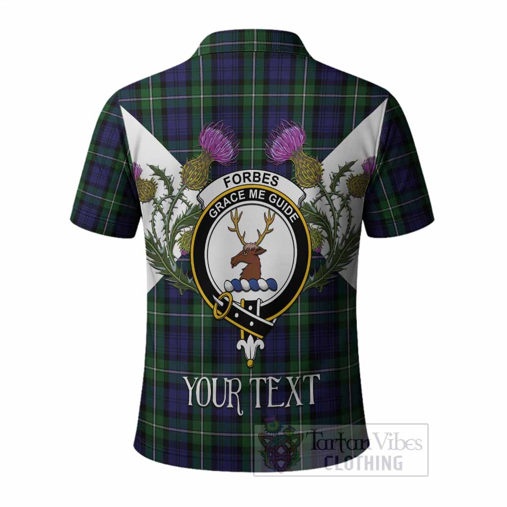 Forbes Tartan Family Crest Polo Shirt Scottish Burns Night Thistle Floral