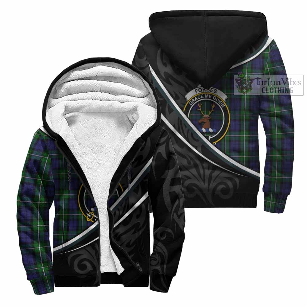 Forbes Tartan Family Crest Sherpa Hoodie Celtic Scottish Thistle Floral - Tartan Vibes Clothing