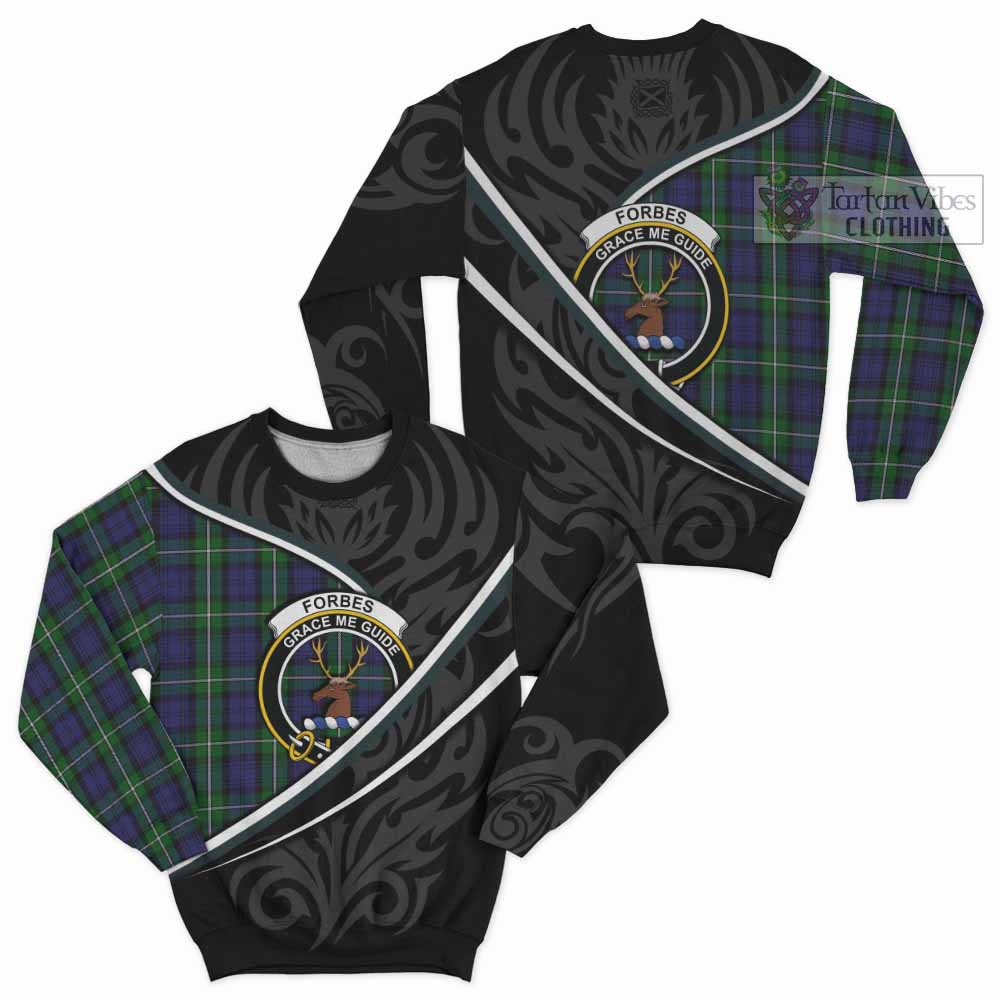 Forbes Tartan Family Crest Sweatshirt Celtic Scottish Thistle Floral - Tartan Vibes Clothing