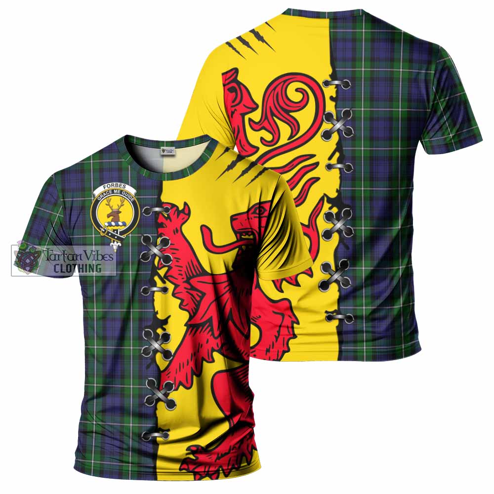 Forbes Tartan Family Crest T-shirt Lion Rampant Honor - Tartan Vibes Clothing