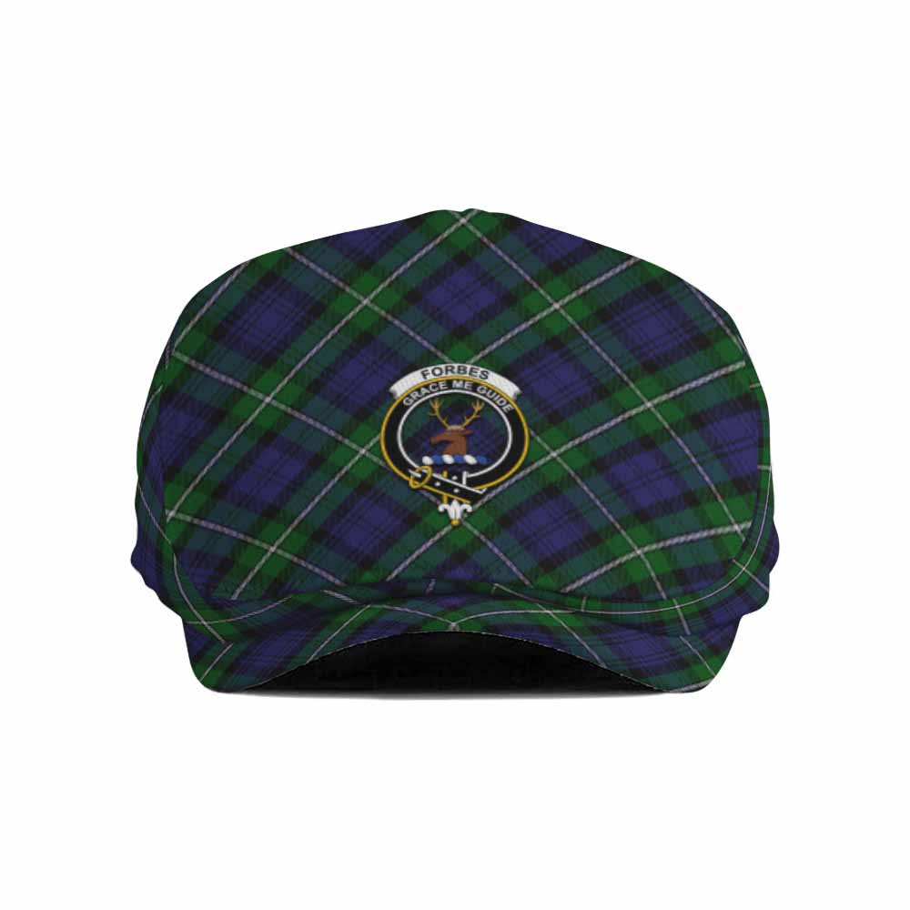 Forbes Tartan Flat Cap, Jeff Cap Cross Style with Family Crest - Tartan Vibes Clothing