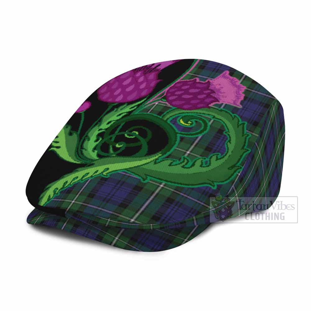 Forbes Tartan Flat Cap, Jeff Cap Traditional Scottish Thistle