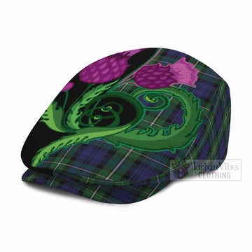 Forbes Tartan Flat Cap, Jeff Cap Traditional Scottish Thistle