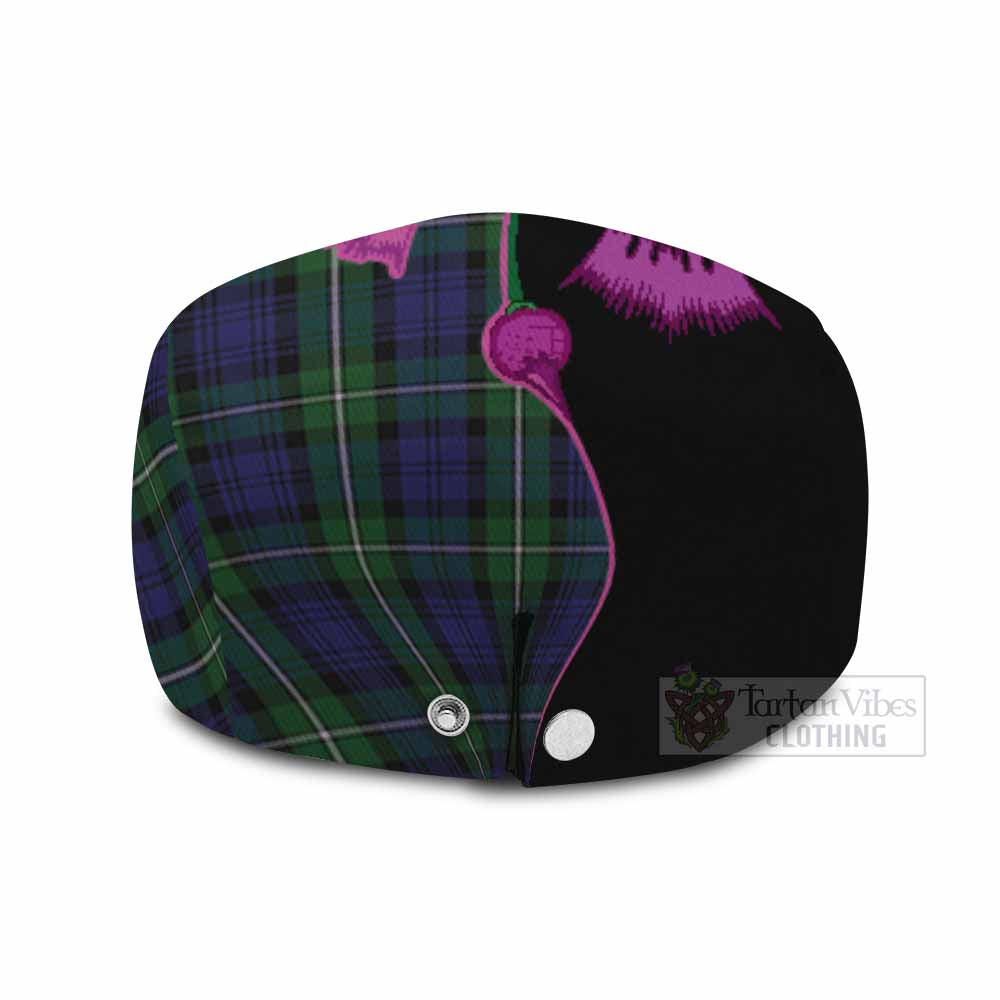 Forbes Tartan Flat Cap, Jeff Cap Traditional Scottish Thistle