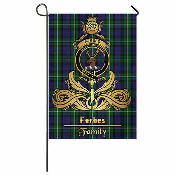 Forbes Tartan Garden Flag with Highland Thistle Cherish Family Crest Style