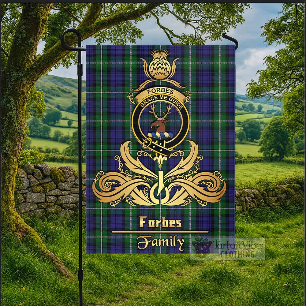 Forbes Tartan Garden Flag with Highland Thistle Cherish Family Crest Style - Tartan Vibes Clothing