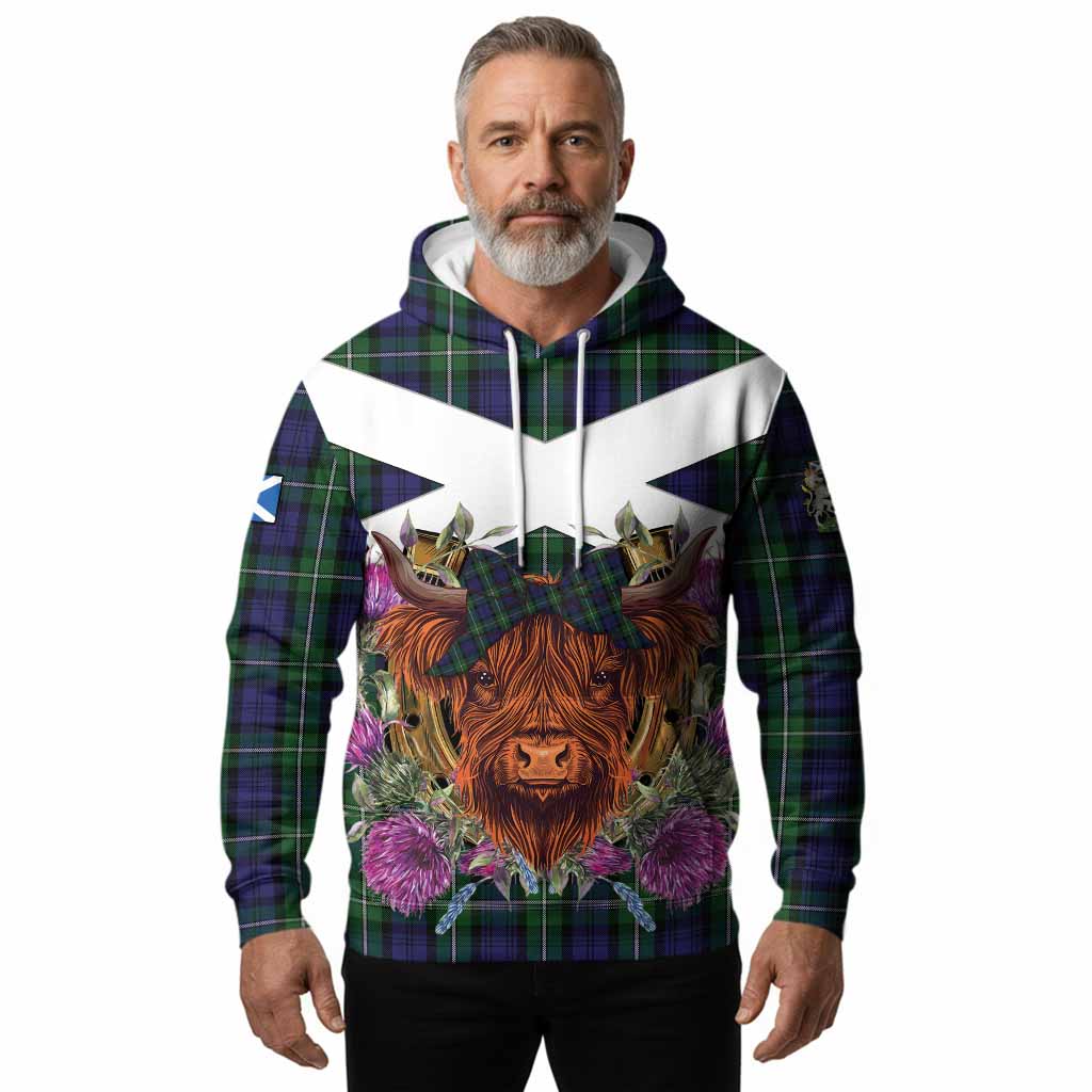 Forbes Tartan Hoodie Scottish Thistle Heilan Coo
