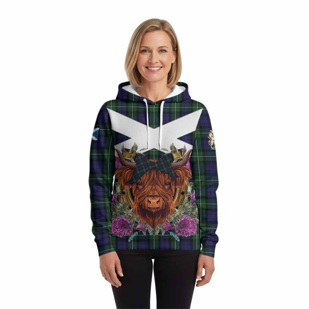 Forbes Tartan Hoodie Scottish Thistle Heilan Coo