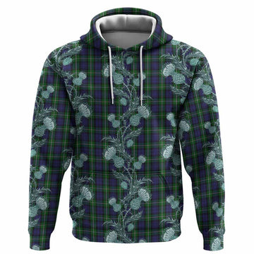 Forbes Tartan Hoodie Seamless Scottish Thistle Flowers