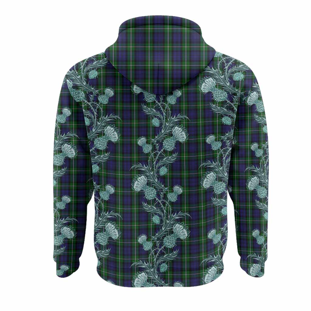 Forbes Tartan Hoodie Seamless Scottish Thistle Flowers