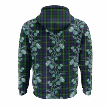 Forbes Tartan Hoodie Seamless Scottish Thistle Flowers