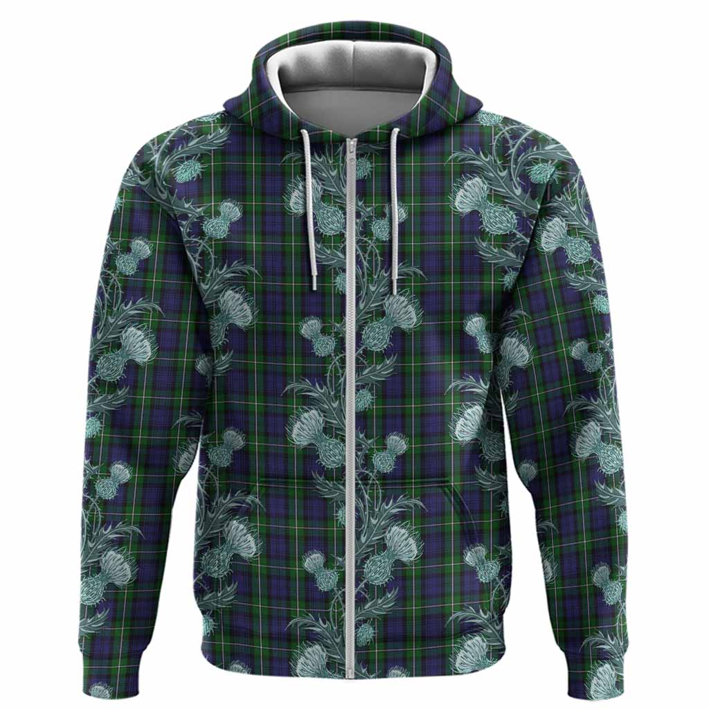 Forbes Tartan Hoodie Seamless Scottish Thistle Flowers