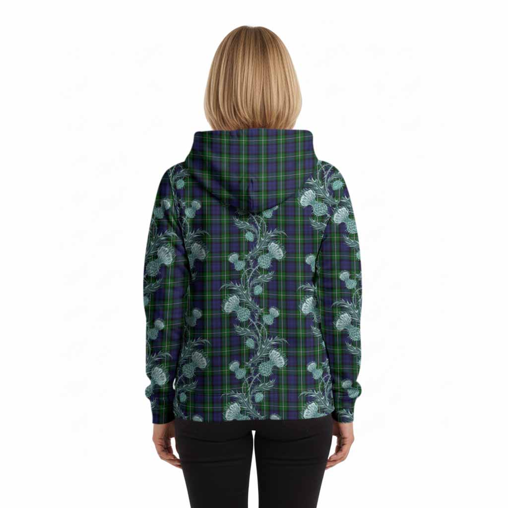 Forbes Tartan Hoodie Seamless Scottish Thistle Flowers