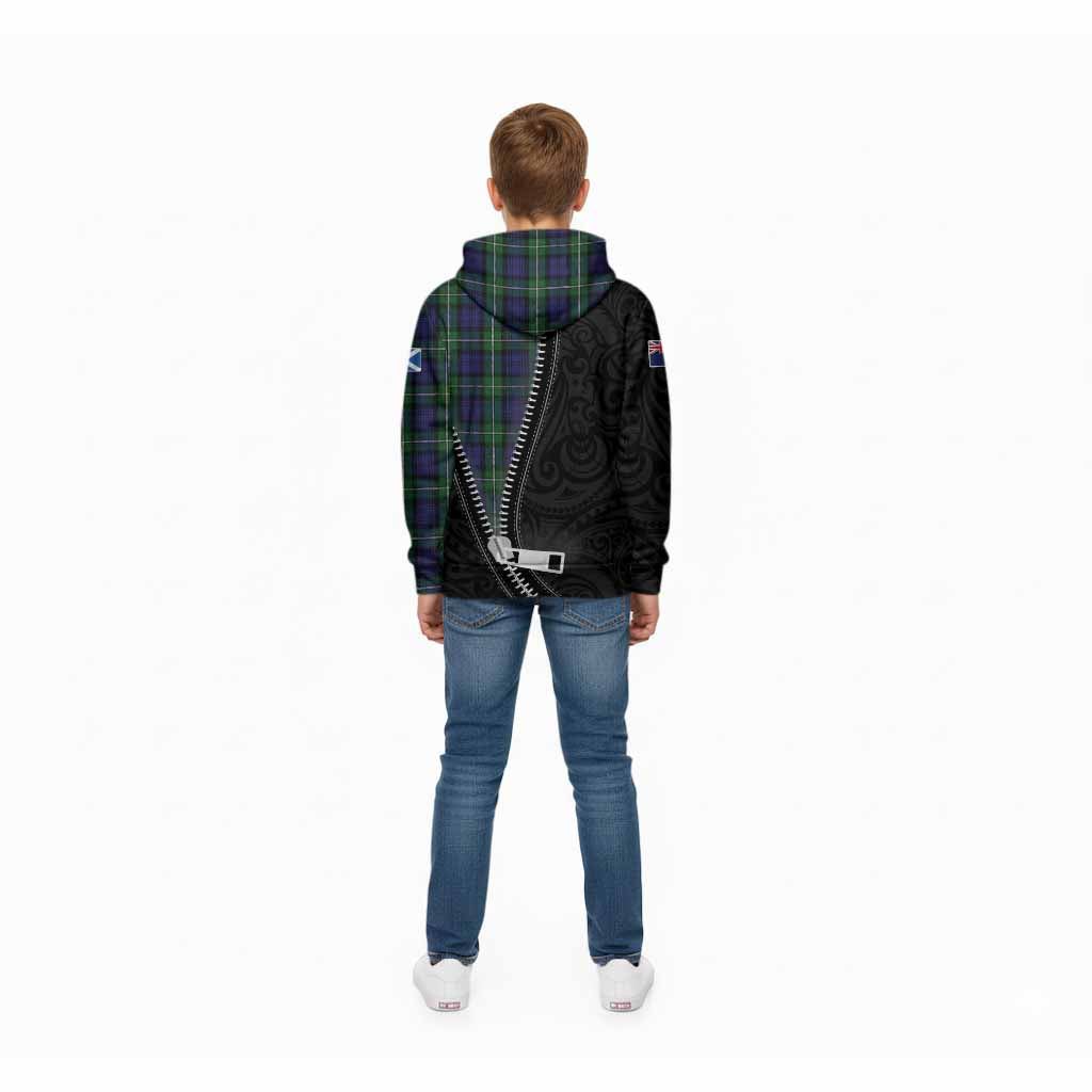 Forbes Tartan Kid Hoodie New Zealand Pattern Unique Zipper Stylized