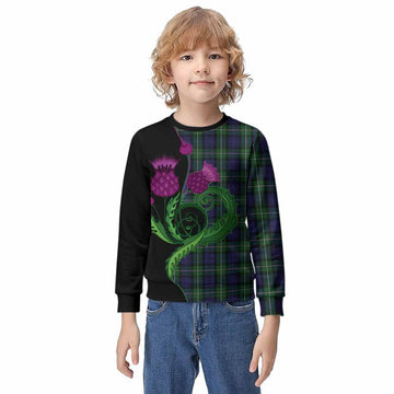 Forbes Tartan Kid Knitted Sweatshirt Traditional Scottish Thistle