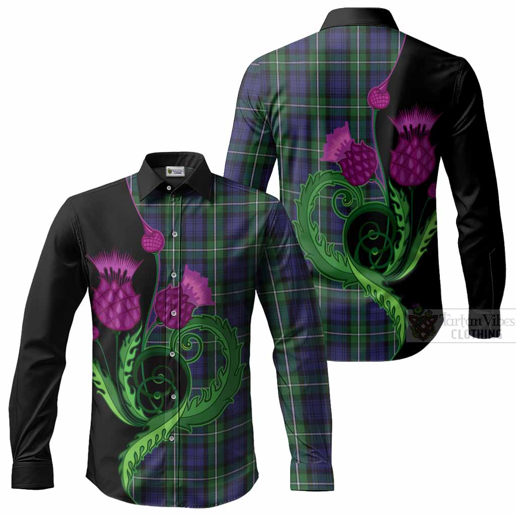 Forbes Tartan Long Sleeve Button Shirts Traditional Scottish Thistle