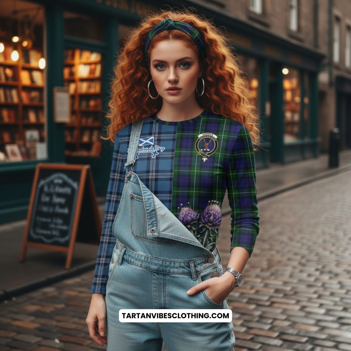 Forbes Tartan Long Sleeve T-Shirt Happy St. Andrew's Day Half Tartan Style