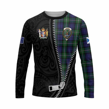 Forbes Tartan Long Sleeve T-Shirt New Zealand Pattern Unique Zipper Stylized