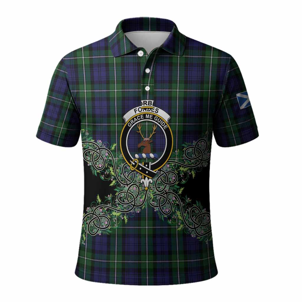 Forbes Tartan Polo Shirt Thistle Scottish Spirit