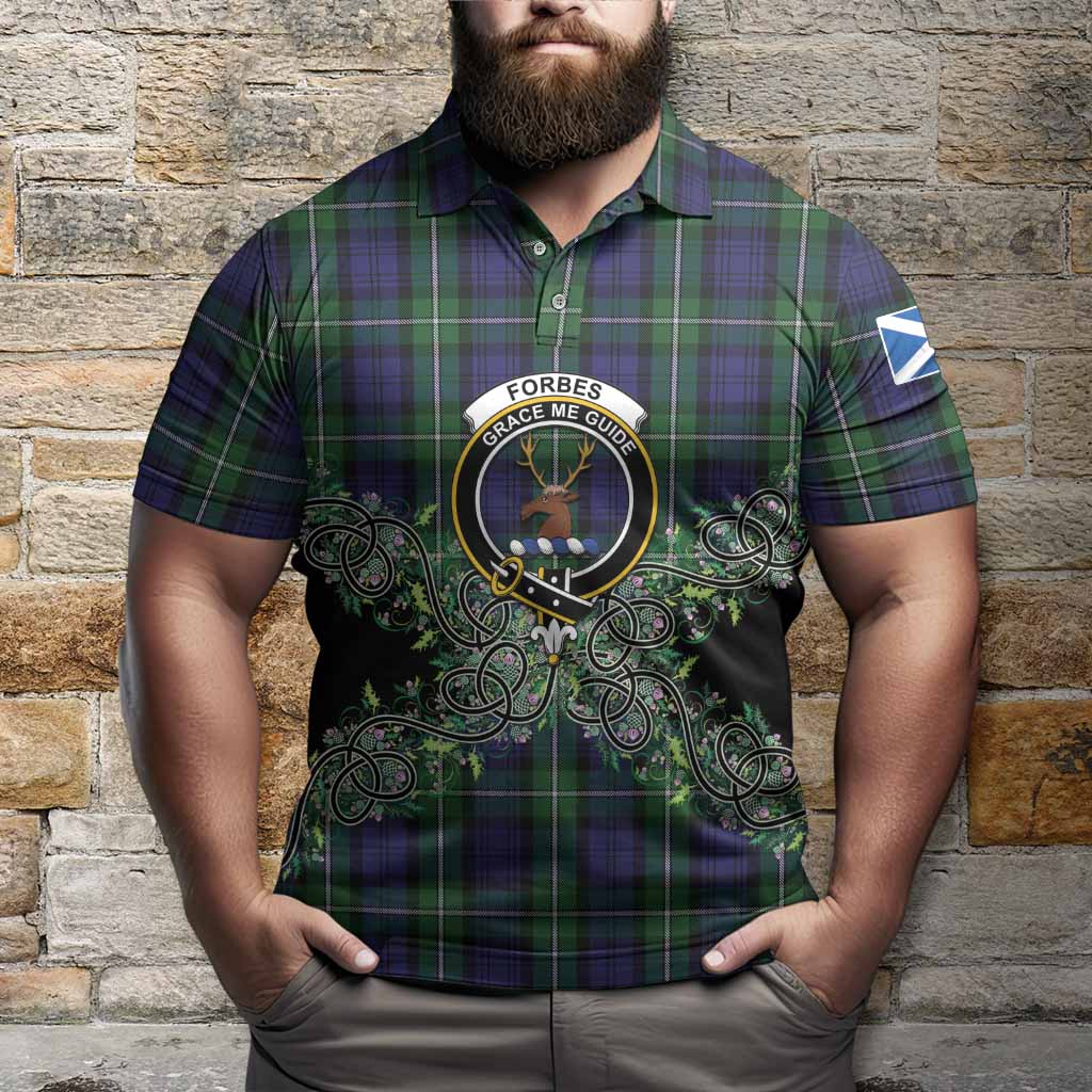 Forbes Tartan Polo Shirt Thistle Scottish Spirit