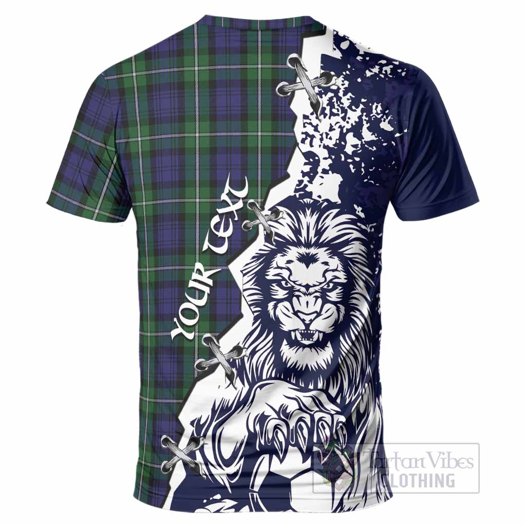 Forbes Tartan Scottish T-Shirt Angry Lion With Soccer Ball Style