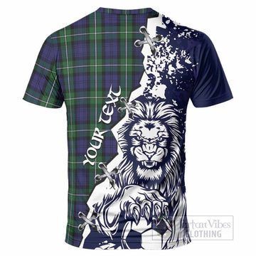 Forbes Tartan Scottish T-Shirt Angry Lion With Soccer Ball Style