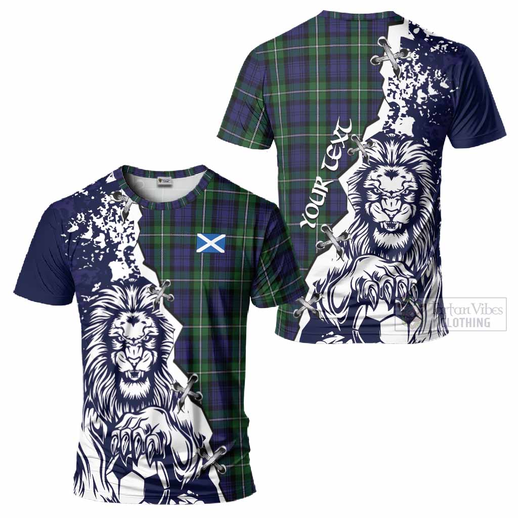 Forbes Tartan Scottish T-Shirt Angry Lion With Soccer Ball Style